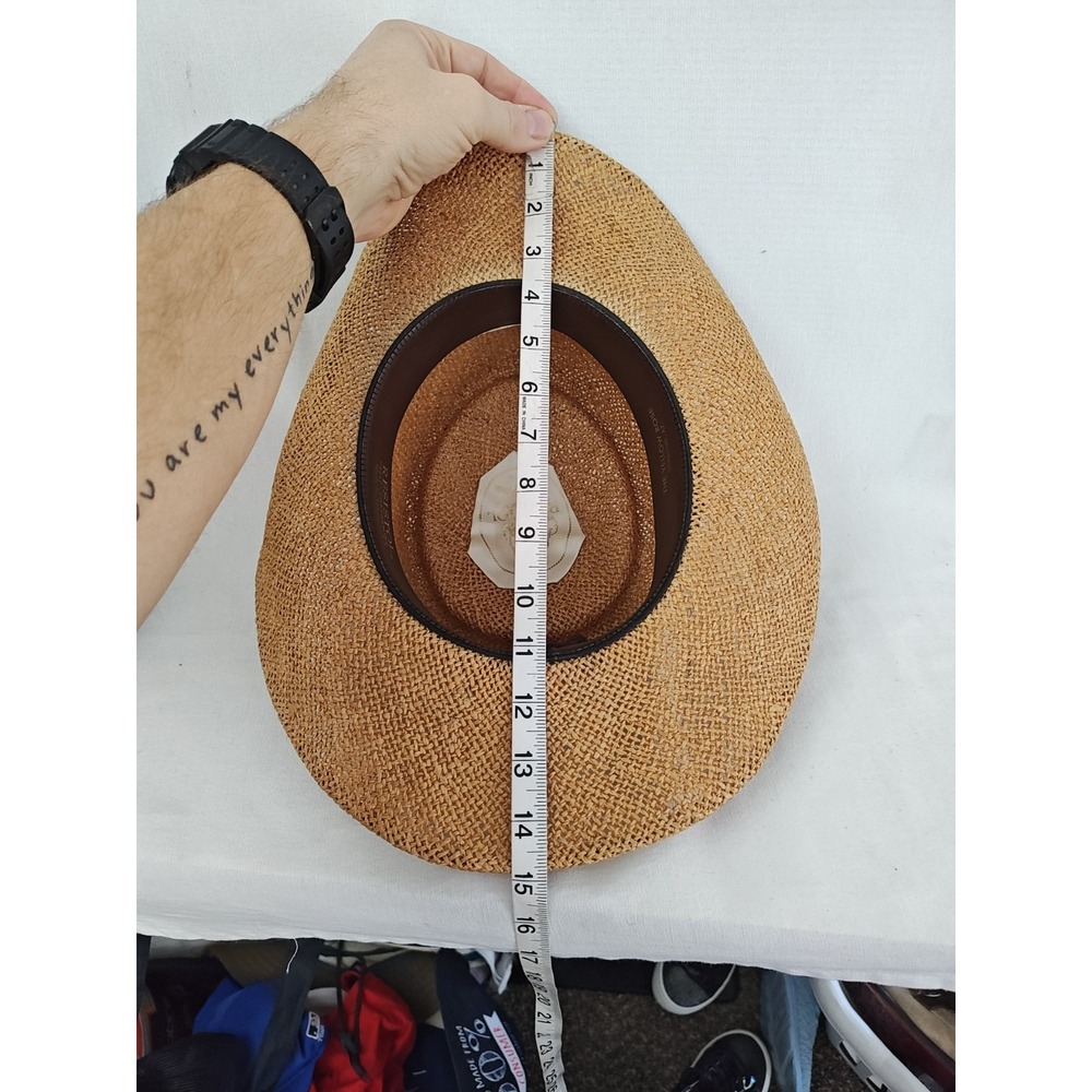 Vintage Resistol Cowboy Hat Boho Yellow Rose Straw Self Conforming Texas USA - Picture 11 of 14